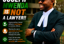 She alleged that Mwenda does not hold a law degree or legal qualifications and challenged him to publicly produce evidence of his legal credentials.