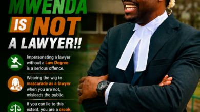She alleged that Mwenda does not hold a law degree or legal qualifications and challenged him to publicly produce evidence of his legal credentials.