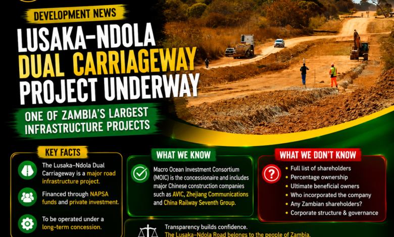 Who Owns Macro Ocean? Questions Raised Over Lusaka–Ndola Road Concessionaire