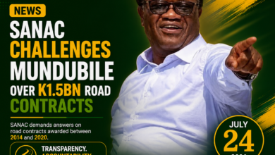 SANAC Challenges Brian Mundubile to Account for K1.5 Billion Road Contracts