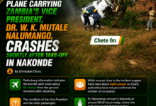 Reports Claim Aircraft Carrying Vice President Mutale Nalumango Involved in Incident Near Nakonde