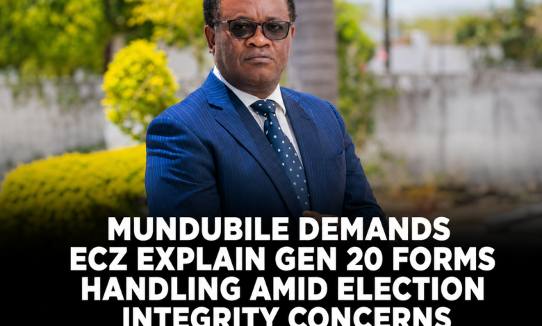Mundubile Demands ECZ Explain GEN 20 Forms Handling Amid Election Integrity Concerns