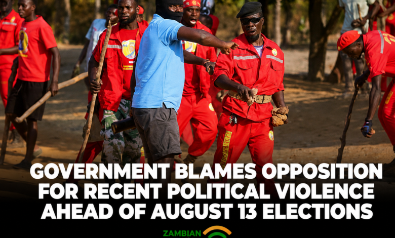 Government says recent political violence is being orchestrated by opposition parties to portray Zambia's elections as violent, while police intensify investigations into incidents across the country.