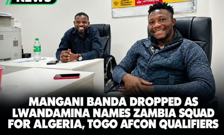 Mangani Banda Dropped as Lwandamina Names Zambia Squad for Algeria, Togo AFCON Qualifiers
